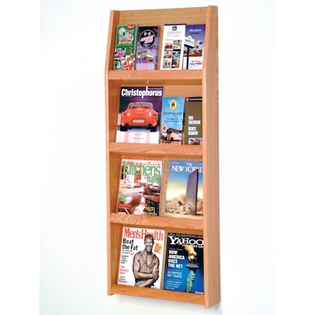 Wooden Mallet 4 x 4 in. Slope 16 Pocket Literature Display - Black LD49-16BK
